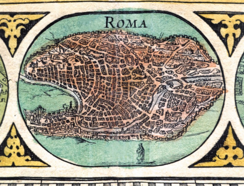 Rome, colored engraving from the book 'Le Theatre du monde' or 'Nouvel Atlas', 1645, created, pri?