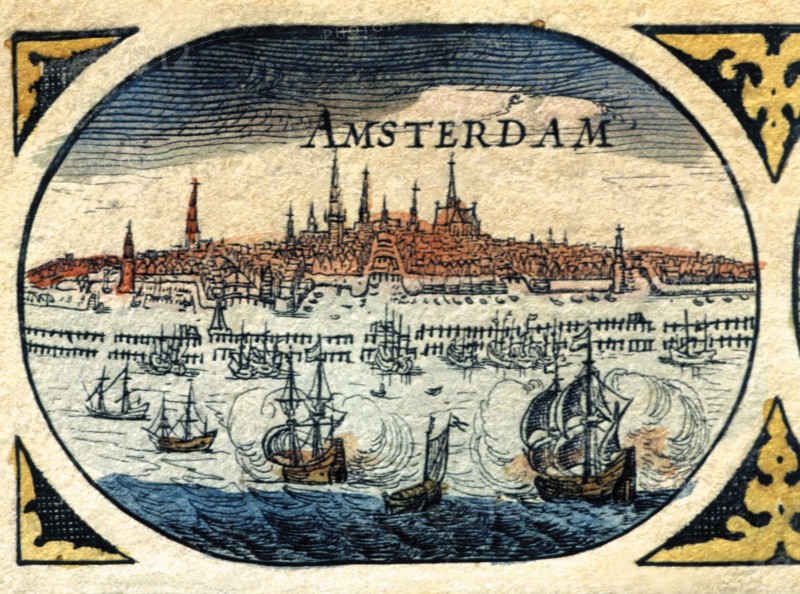 Amsterdam, colored engraving from the book 'Le Theatre du monde' or 'Nouvel Atlas', 1645, created?