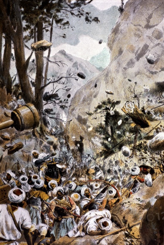 Battle of Covadonga, victory of the Asturian led by Don Pelayo on the Muslim army from Alqama in ?