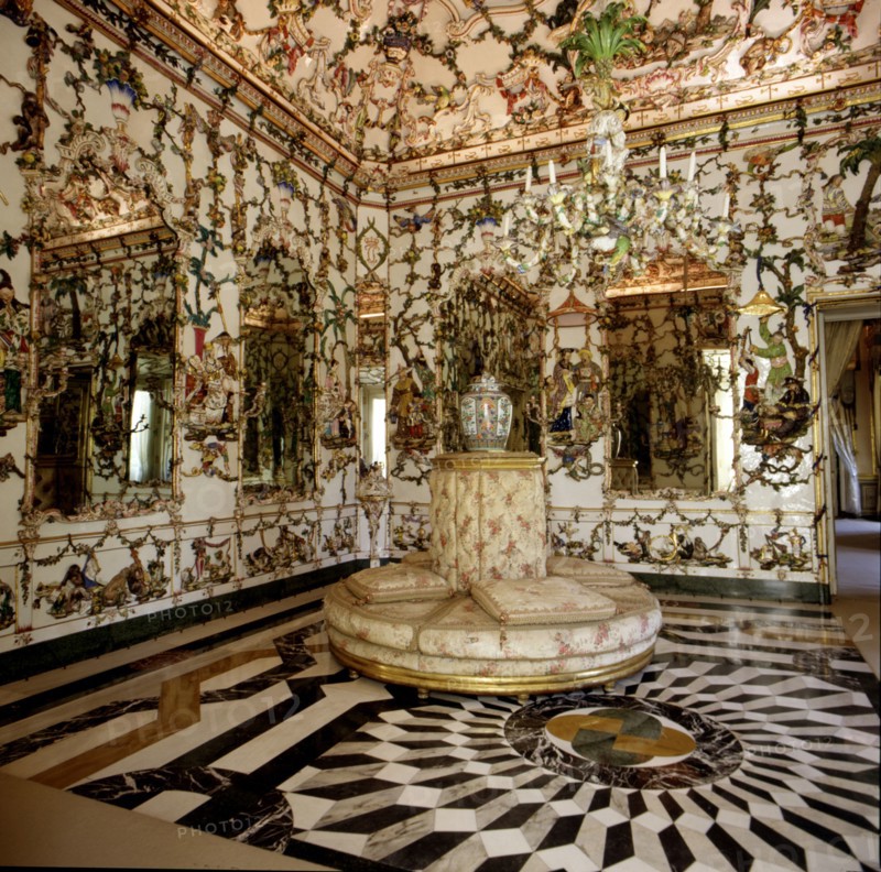 View of the Porcelains Hall (1763 - 1765), at the Royal Palace of Aranjuez, decorated by Jose Gri?