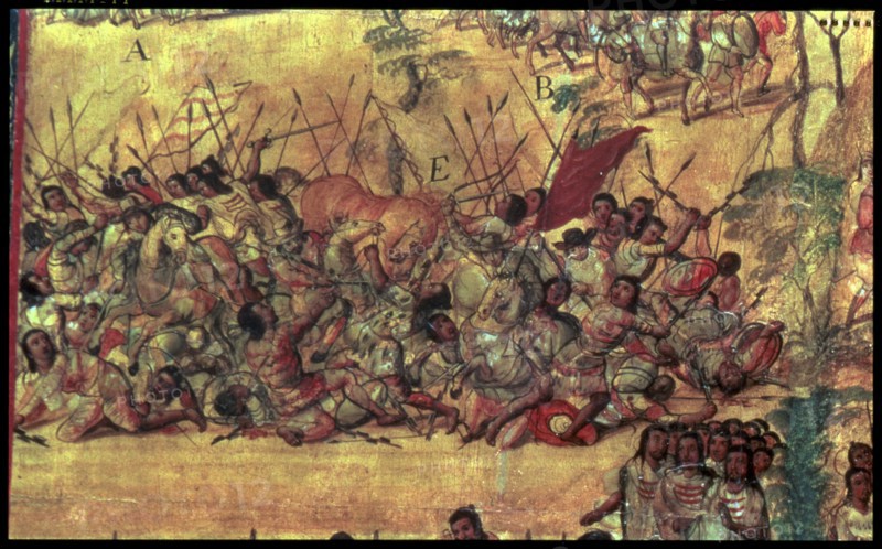 Battle in the city of Cholula (oct.1519) between the Spanish and their Indian allies against the ?