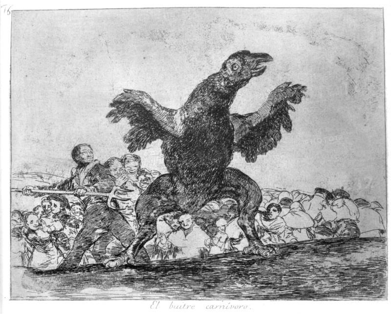 The Disasters of War, a series of etchings by Francisco de Goya (1746-1828), plate 76: 'El buitre?