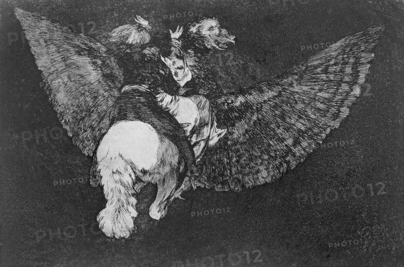 The Proverbs or The Follies, series of etchings by Francisco de Goya, plate 5: 'Disparate volante?