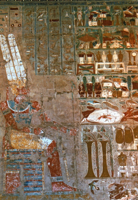 Fresco in the Temple of Queen Hatshepsut represented as a pharaoh.