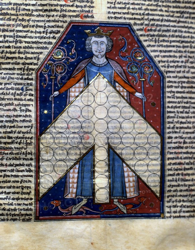 Illustration of the manuscript 'Hericus of Segurio', figure of a noble king?, sheet 214 rv, codex?