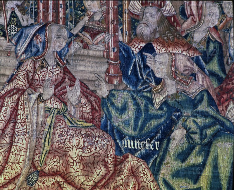 Exaltation of Joseph', tapestry of the series History of Joseph, detail of Potiphar and his wife.?