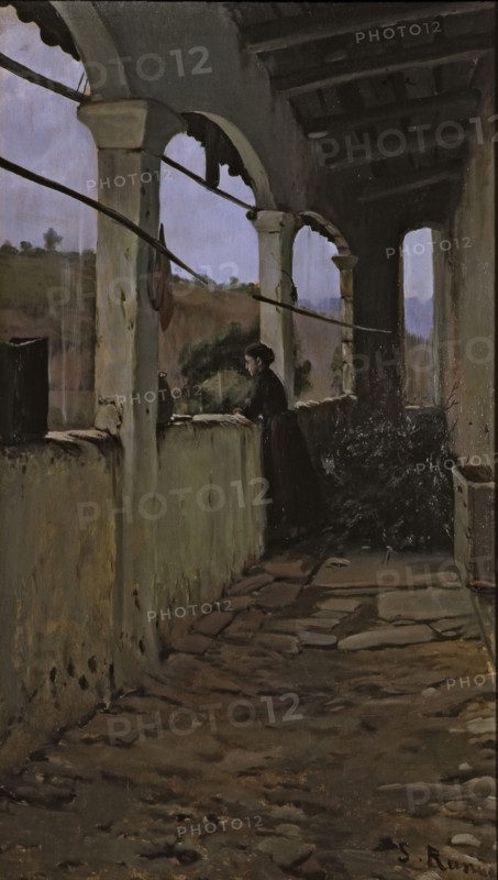'Rainy afternoon', 1889, oil by Santiago Rusiñol.