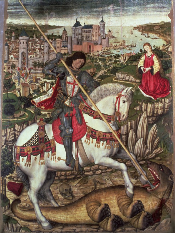 'Saint George', altarpiece by Pere Nisart.
