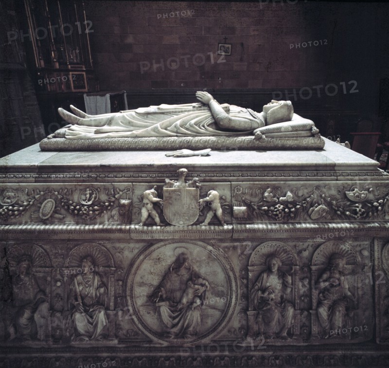 Tomb of Prince Don Juan, carved in 1511, preserved at the Royal Monastery of Santo Tomás de Avila.
