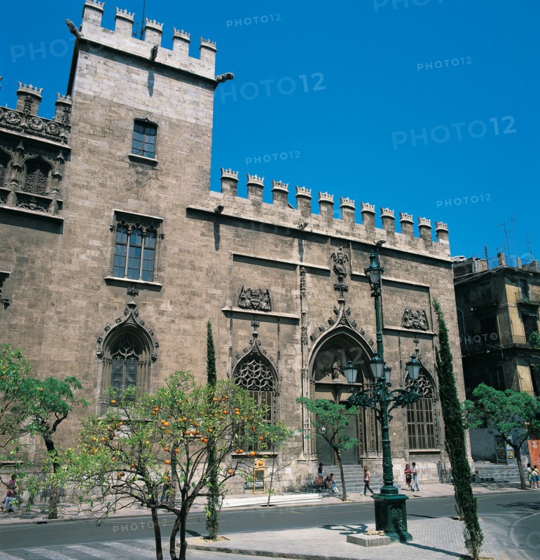 The Lonja of Valencia merchants, seen from outside the building, built by Pere Comte between 1482?