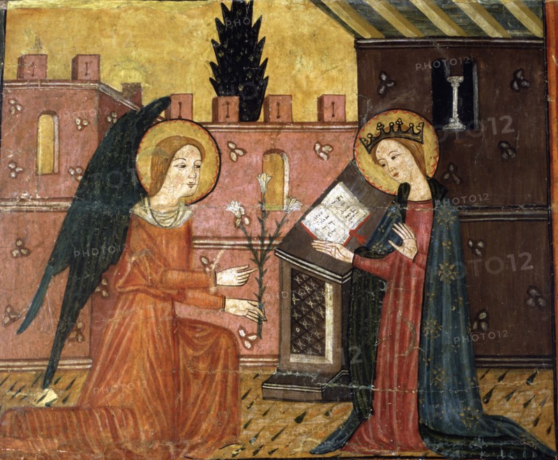 'The Annunciation', detail of the work 'The Frontal of the Mother of God', tempera on wood from ?