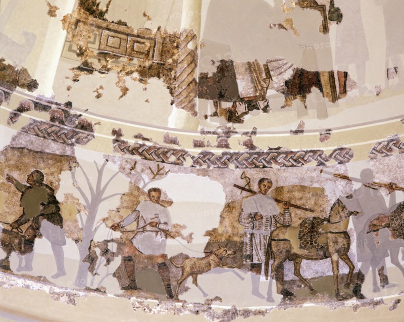 Centcelles Mausoleum. Detail of the mosaic of the dome which is one of the best examples of early?