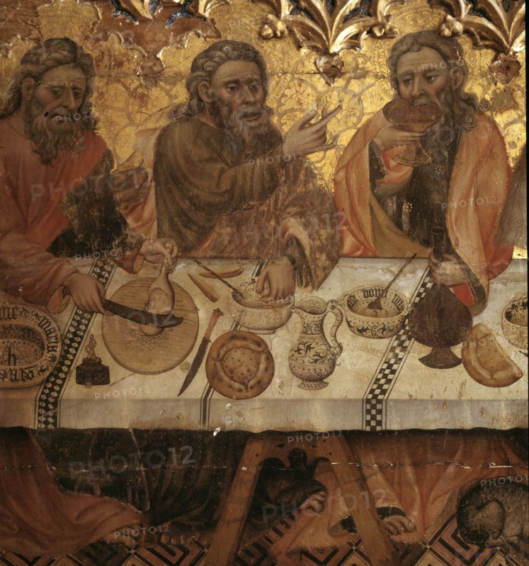 'Last Supper', detail of the painting by Jaume Ferrer I.