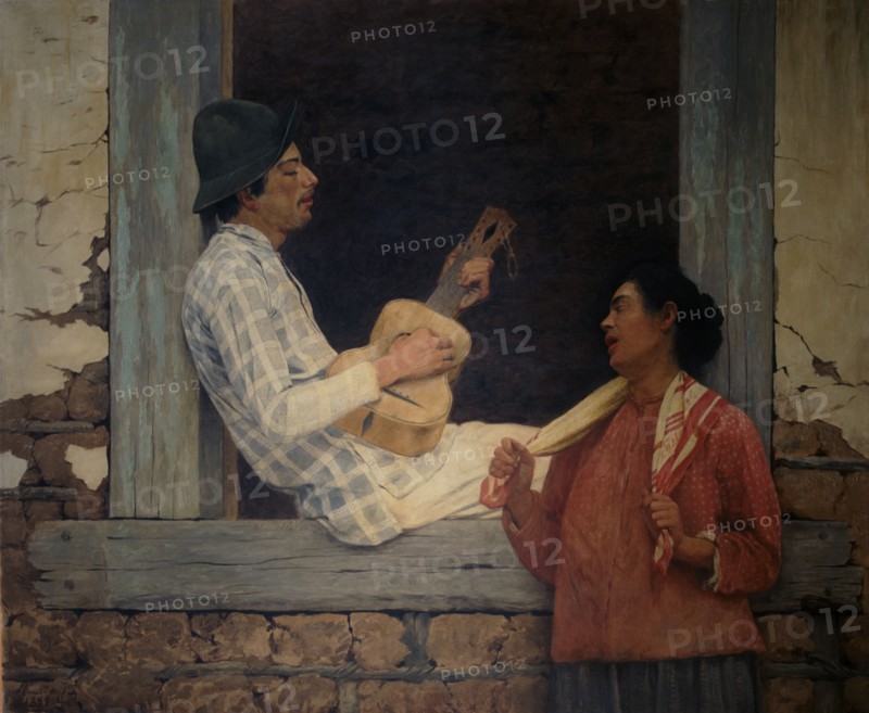 'Guitarist', oil on canvas 1899 by José Ferraz de Almeida.