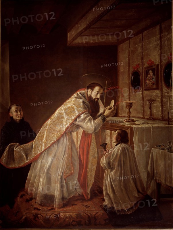 The Mass of St. Benedict', oil by fray Juan Rizzi.