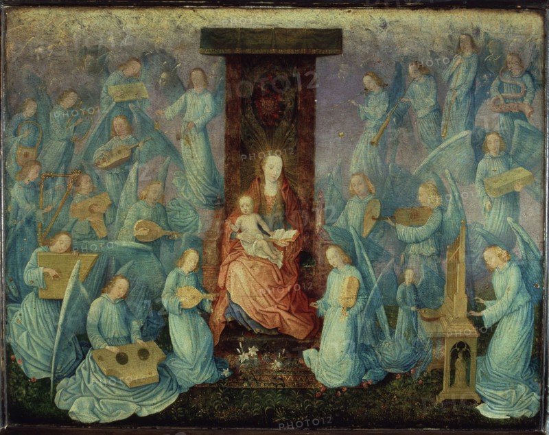 Detail of Painting 'Angels Concert' by anonymous Flemish.