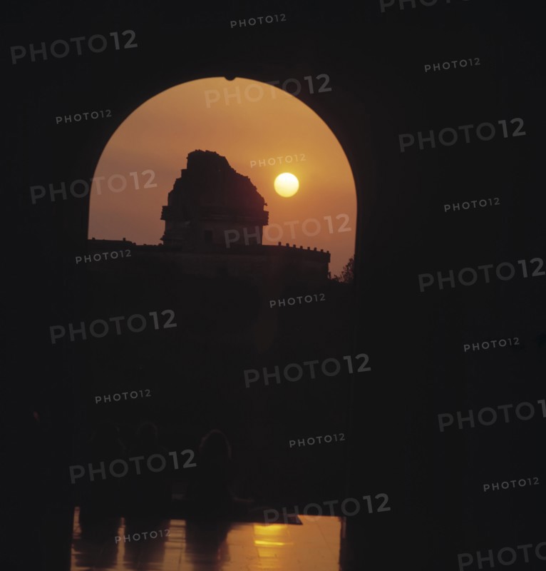 Chichen Itza, the Observatory with sunset.