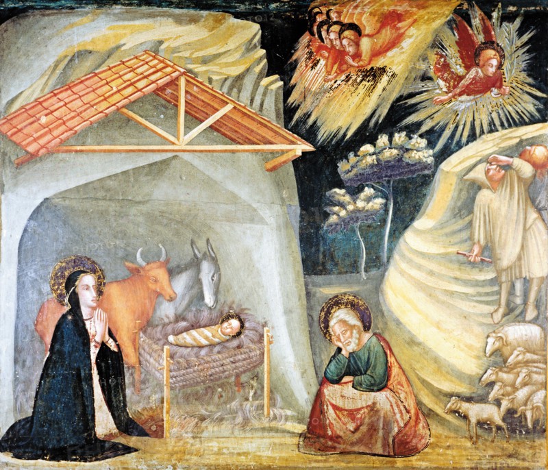 'Birth of Jesus in Bethlehem' detail of the paintings by Ferrer Bassa, frescoes preserved in the?