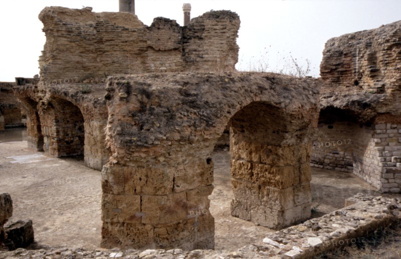 Ruins of the Roman Baths of Antoninus 145-162 AD, in the ancient city of Carthage.