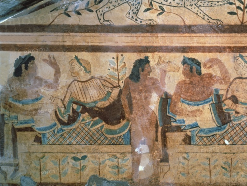 Tomb of the Leopards, fresco with a symposium scene.