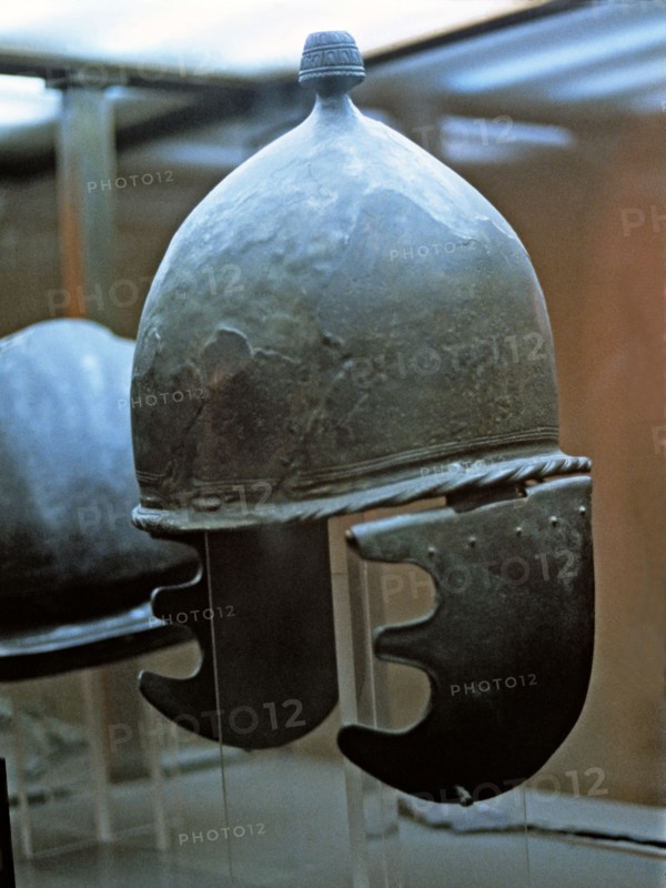 Etruscan helmet.