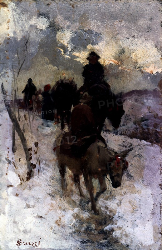 March of donkeys', 1870, by Stefano Bruzzi.