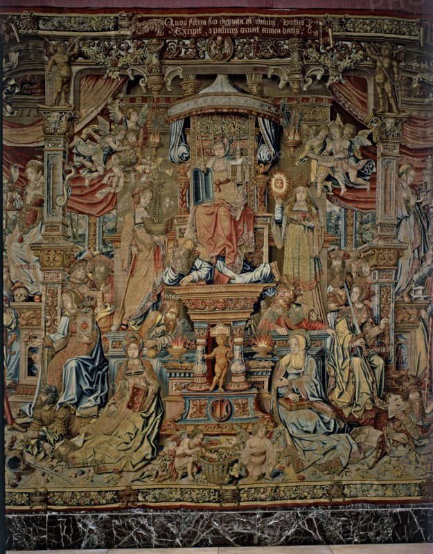 Honours'. 'The Seven Virtues', central detail of the tapestry # 4 that shows the triumph of the s?