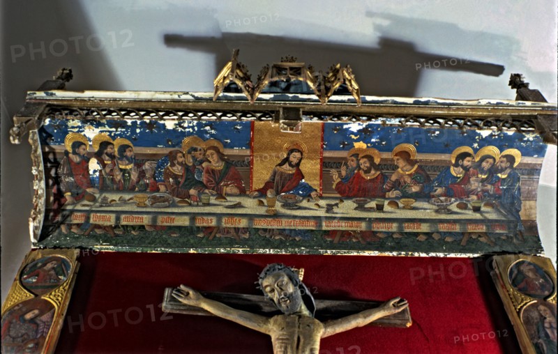 'The Last Supper', tempera painting on the canopy of an altarpiece, piece coming from the church?