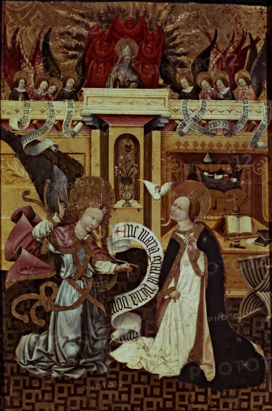 'The Annunciation', table of the Verdu altarpiece, tempera on wood made around 1434, from the pa?