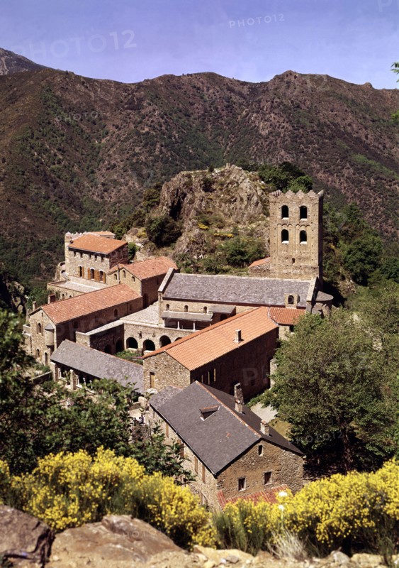 General view of the Abbey of Sant Martí Canigou, building founded by Count Wilfred in the ninth c?