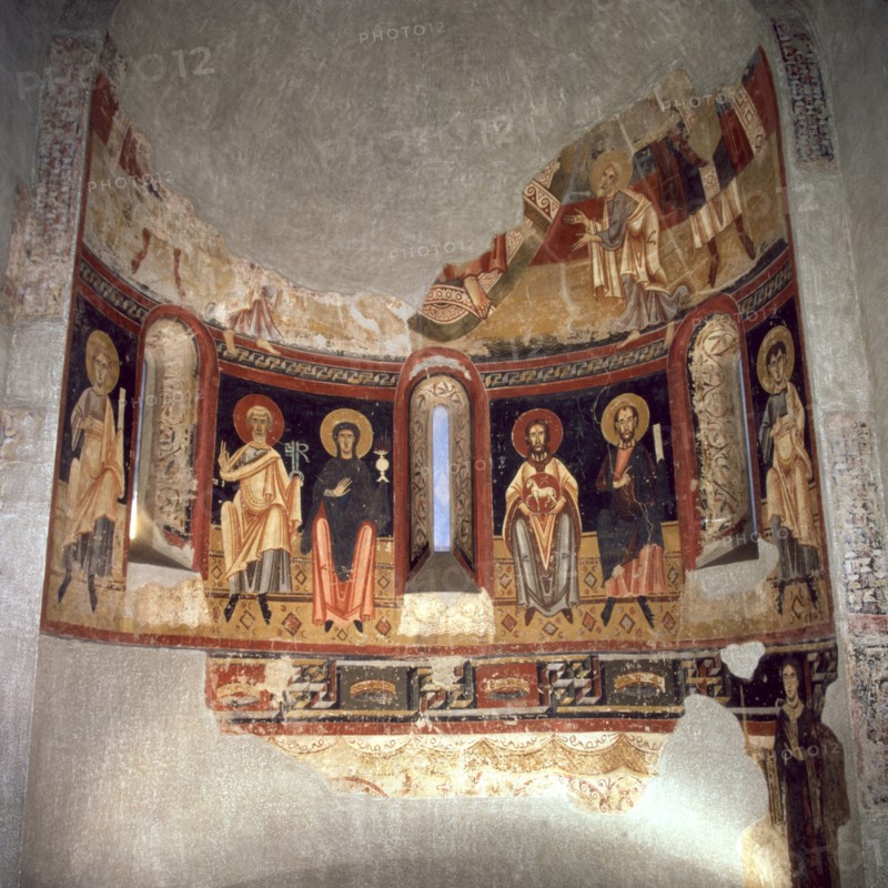 Apse of the church of the Monastery of Sant Pere de Burgal, Pallars Jussà, 12th century mural.