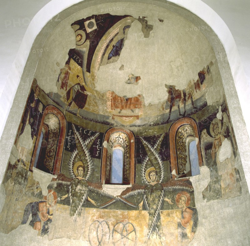 Apse of the church Santa Maria d'Aneu, Pallars Sobirá, 12th century mural.