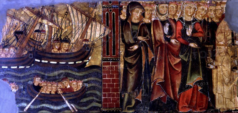 Travellers received in Rome in solemn procession, fragment of the 'Altarpiece of St. Ursula', pan?