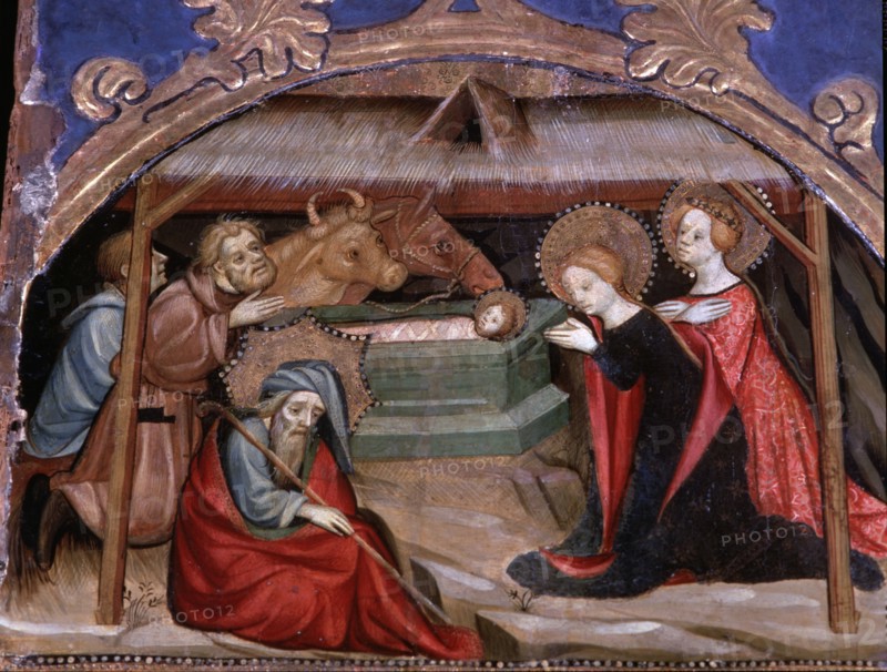 Altarpiece of Saint James the Greater, detail of the table of the Nativity, tempera on wood, in t?