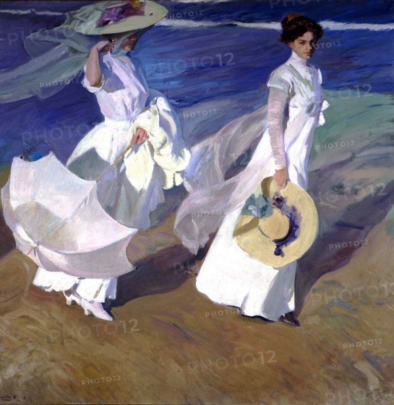 'Walk by the sea', Oil, 1909 by Joaquin Sorolla.