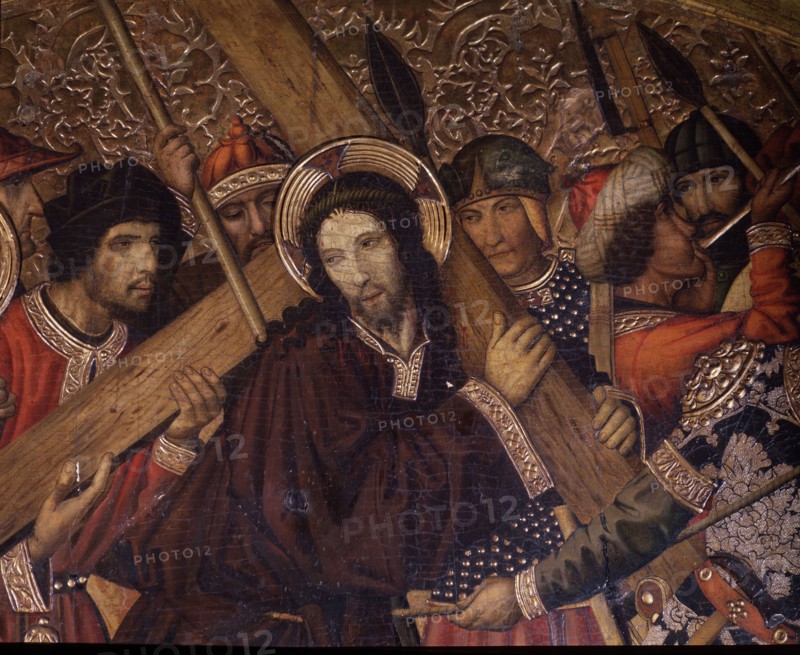 Road to Calvary', detail of the table by Jaume Huguet.