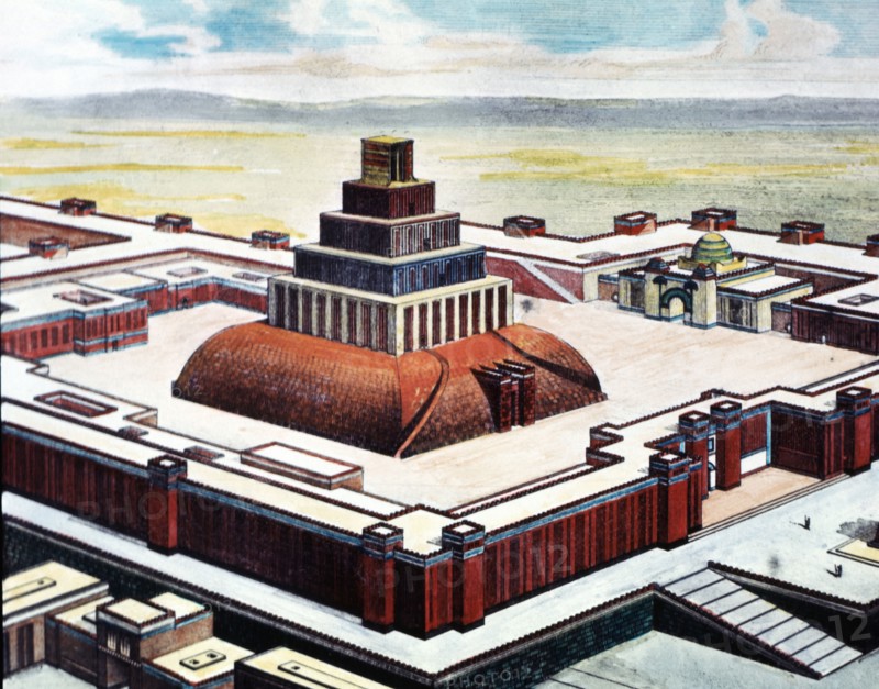 Ziggurat, reconstruction made by Charles Chipiez.