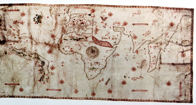 Niccolo Caveri Planisphere from 1502, this planisphere has no nomenclature and seems to refer to ?