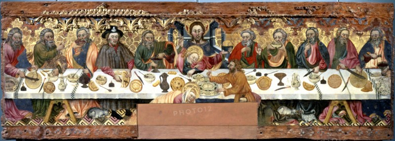 Last Supper' tempera painting on wood by Jaume Ferrer.