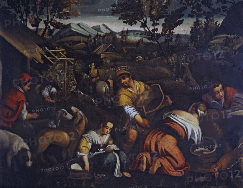 'Rural scene', oil on canvas.