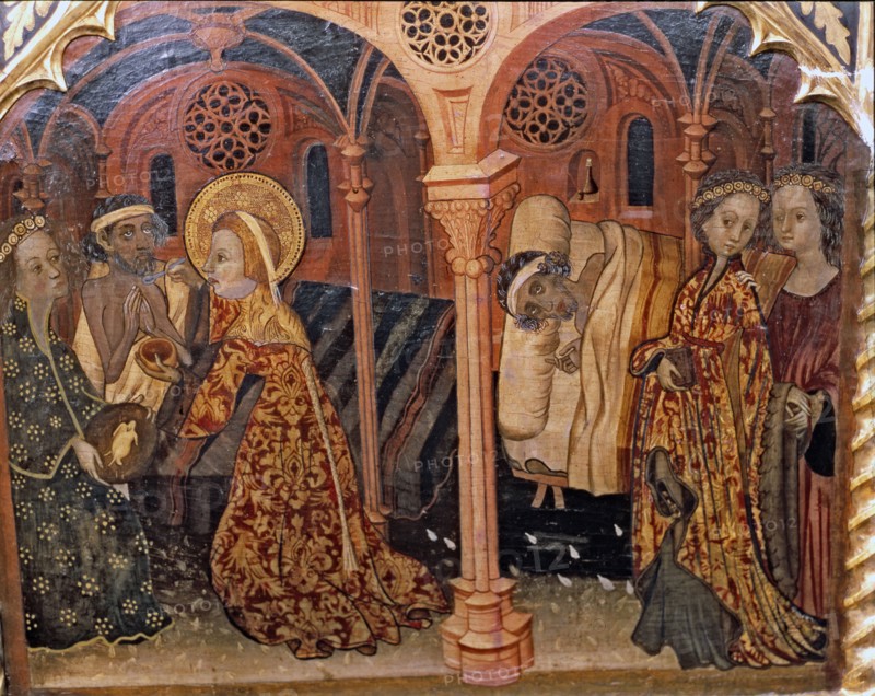 Saint Elisabeth helping the ill', table in the altarpiece of Saint Bartholomew and Saint Elisabet?