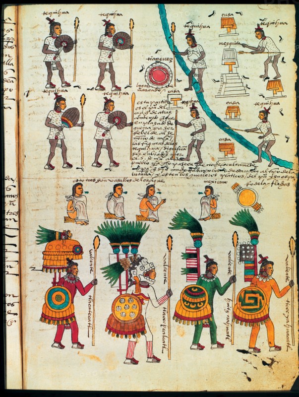 Codex Mendoza' '(1535 - 1550), hieroglyph representing Aztec operators who want to attack the reb?
