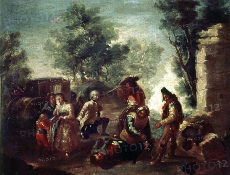Painting by Francisco de Goya (1746 - 1828) entitled 'Assault to stagecoach'.