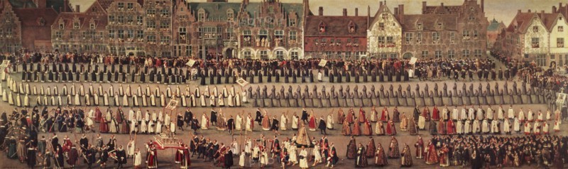 'Festival of Ommeganck or Parrot, Brussels: procession of Our Lady of Sablon', by Denis van Alsl?