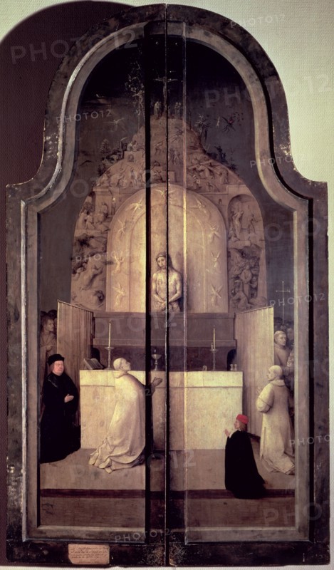 'The Mass of St. Gregory', view of the closed panel 'The Adoration of the Magi', by El Bosco.