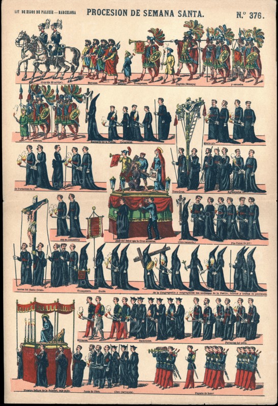Popular holy cards, Easter procession, edited by Editorial Paluzie of Barcelona, ??page # 376, 19?