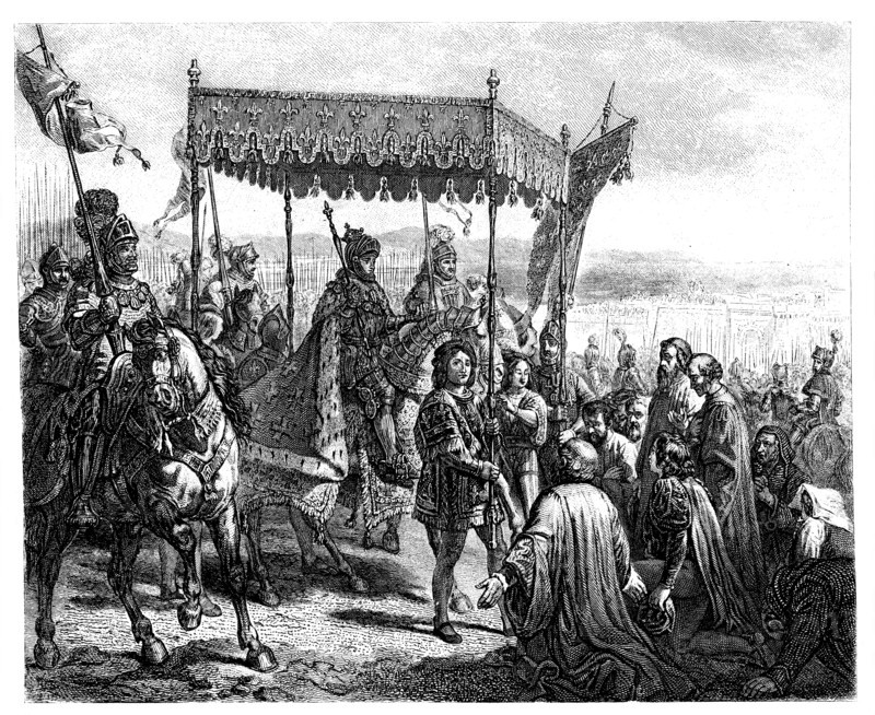 Entry of Charles VIII (1470-1498) in Naples on May 12, 1495, engraving from 1853.