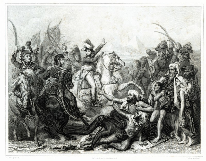 Battle of the Pyramids in the Egyptian campaign in July 1798. The French army under Napoleon Bona?