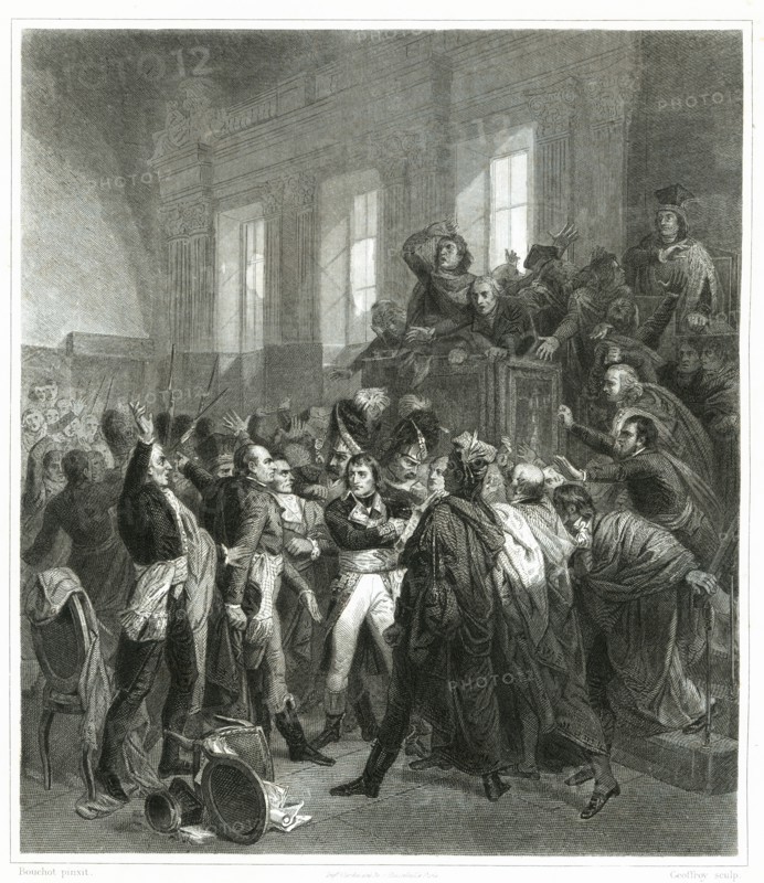 Napoleon Bonaparte is booed in the Council of Five Hundred on November 9, 1799 (18 Brumaire) to m?