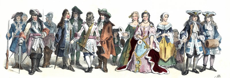 Personages of the time of Louis XIV. German Engraving 1860.